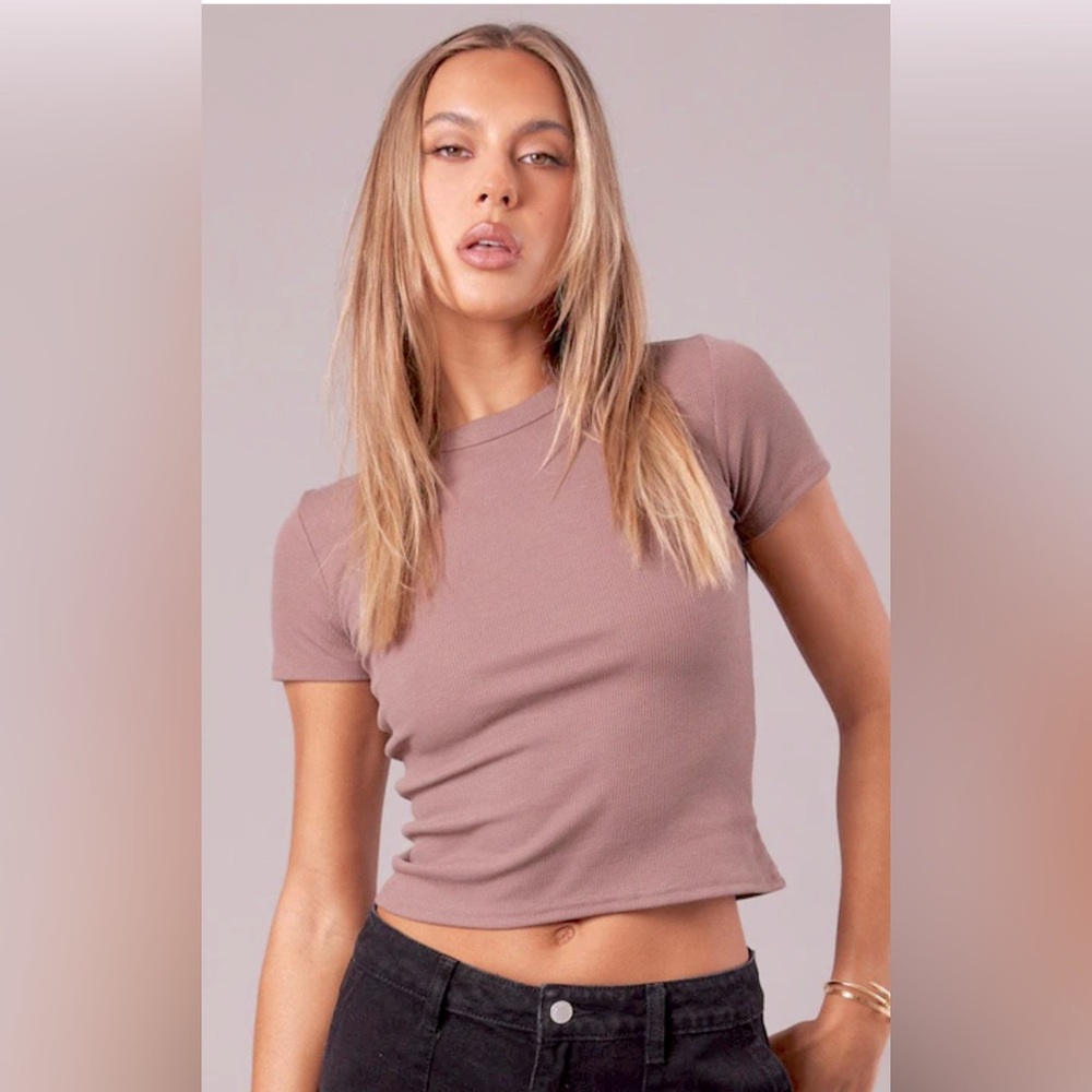 Hollister Blush Pink Short Crew Baby Tee - Must Have Collection-- Sz S